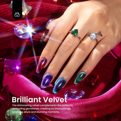 Beetles Cat Eye Burgundy gel polish showing galactic cat eye shift