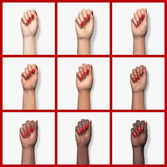 Beetles Christmas Red gel polish wet-look swatch demonstrates glossy finish.