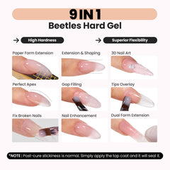 Beetles clear hard gel in action for sculpted extensions and apex