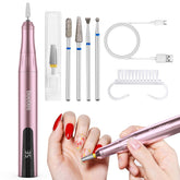 Beetles electric nail drill rose gold assembled for precise nail shaping.