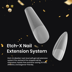 Beetles Etch-X pre-etched full cover nails showing no-file, time-saving setup.