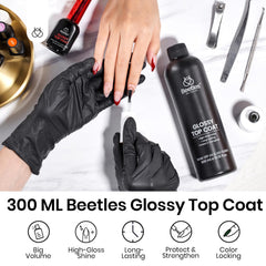 Beetles Extra Glossy Top Coat no-wipe gloss for efficient manicures