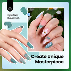 Beetles Fall Gel Nail Polish Set baby blue bottle demonstrates cool manicure options.