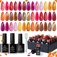 Beetles Fall Gel Polish Set Cat Eye close-up showing magnetic shimmer for autumn nails.