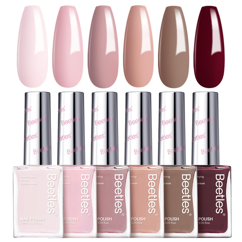 Beetles Fall Nail Polish Set Coconut Mousse bottle closeup showing quick-dry formula for fast nails