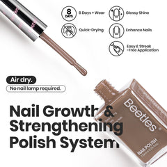 Beetles Fall Nail Polish Set Coconut Mousse high-gloss finish on nude-brown nails