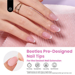 Beetles French Tips 224-piece pack offers 16 sizes for quick, customized fit.