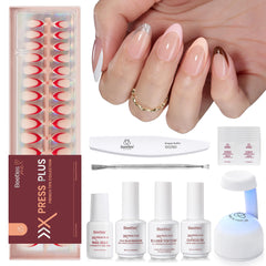 Beetles French Tips Press-On Nails Kit opened box for quick at-home manicure routine