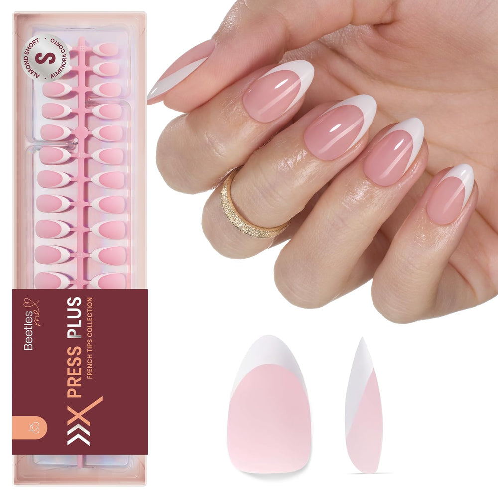 Beetles French Tips nails in pink for quick salon-like manicure at home