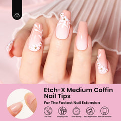Beetles Full-cover nail tips application step image for quick enhancements.