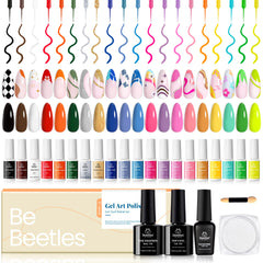 Beetles Gel Liner Paint Set packaging shows versatile nail art possibilities