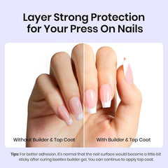 Beetles nail glue 15ml bottle with brush for strong press-on adhesion.