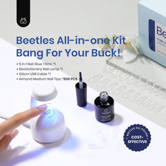 Beetles Gel Nail Kit 500 pcs nail tips with 10 sizes for precise sizing.