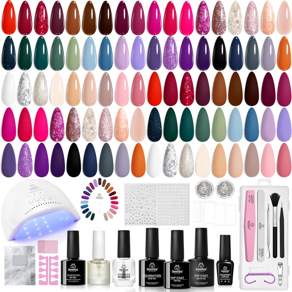 Beetles Gel Nail Kit box with 75-piece set for effortless at-home manicures.