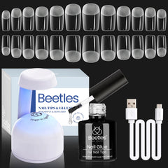 Beetles Gel Nail Kit lamp setup with compact UV LED for quick curing