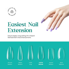 Beetles Gel Nail Tips showing 10 sizes for precise fit and faster nail art