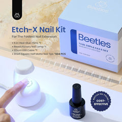 Beetles Gel Nail Tips 504pcs Half Matte for natural-looking extensions