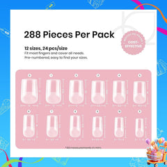 Beetles Gel Nail Tips Etch-X twelve sizes shown for precise natural-fit application
