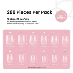 Beetles Gel Nail Tips extra-short square close-up on natural nail