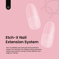Beetles gel nail tips half matte finish closeup shows natural-looking blend