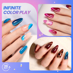Beetles Gel Polish 75 PCS Deal Box color display shows solid, cat eye, and glitter gels