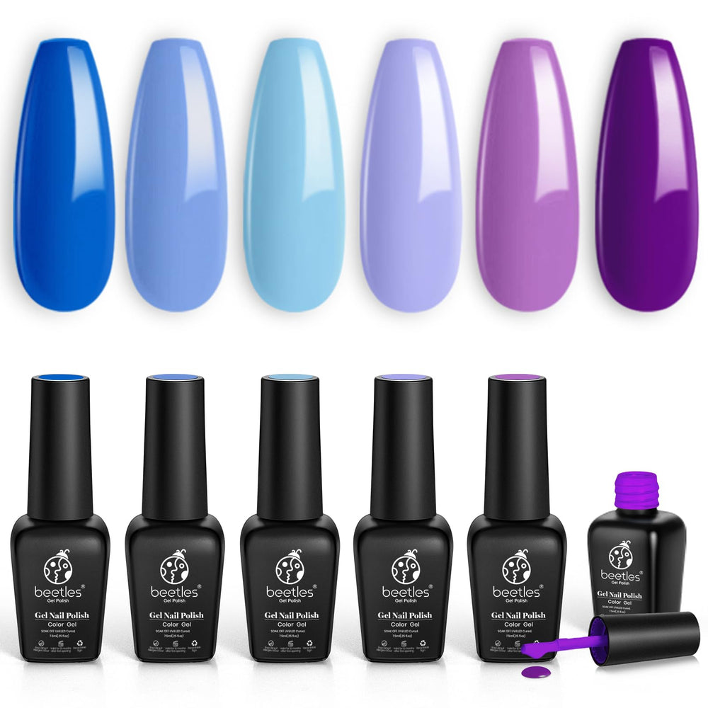 Beetles Gel Polish 906 blue-petal: vibrant color for quick at-home manicures and fade-resistant wear.