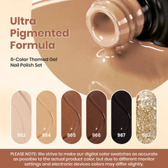 Beetles Gel Polish 962 chocolate brown swatch emphasizes natural looking durable nails