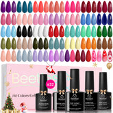 Beetles Gel Polish 32-colors swatches show vibrant winter shades for DIY nail art