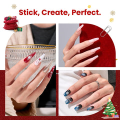 Beetles Gel Polish Christmas stickers Santa figures for playful holiday nails.