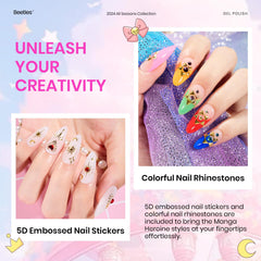 Beetles Gel Polish embossed 5D stickers for stylish nail accents