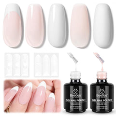 Beetles Gel Polish French Nude swatch for an easy at-home nude French look.