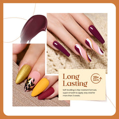 Beetles Gel Polish set burgundy shade — sophisticated glossy nails