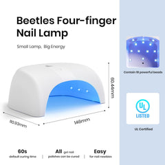 Beetles Gel Polish UV LED Nail Lamp side angle highlights compact, space-saving design.