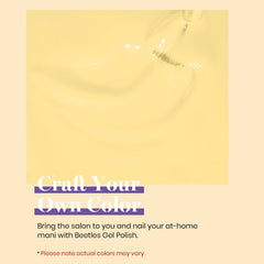 Beetles Gel Polish Yellow Cream shade shown for everyday nail art