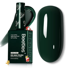 Beetles green gel nail polish bottle with emerald shade for lasting manicure.