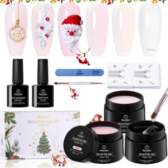 Beetles Hard Gel Kit Christmas Edition with three colors for versatile nail art.