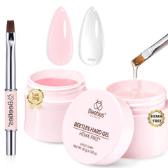 Beetles HEMA-Free Hard Gel bottle for safe nail enhancements.