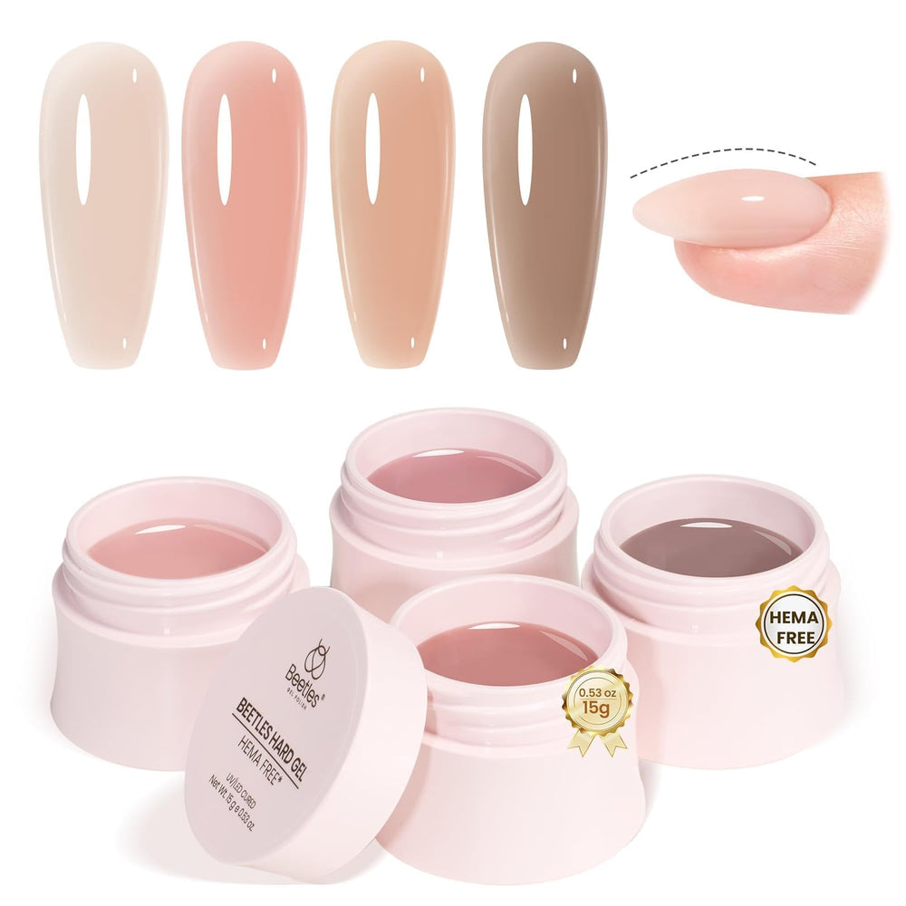 Beetles HEMA-free hard gel set Chestnut Breeze jar closeup for precise color and texture