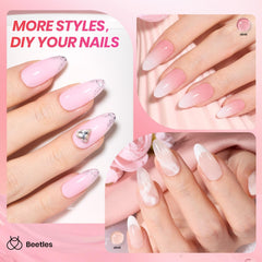 Beetles Jelly Gel Nail Polish Set bottle close-up highlighting cure times and high shine.