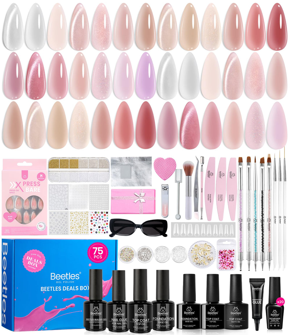 Beetles Jelly Gel Nail Polish Set box showcases a complete at-home kit for salon-quality nails.