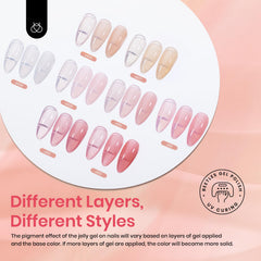 Beetles Jelly Gel swatches en tono blanco lechoso para efecto translúcido.