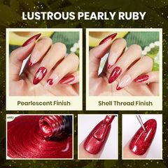 Beetles Glitter Pearl shades add sparkle and depth to festive nail designs.
