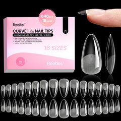 Beetles Nail Tips Almond Curve-EX close-up for secure fit and long-lasting wear.