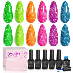 Beetles Neon Carnival blue glitter polish for dazzling daily wear