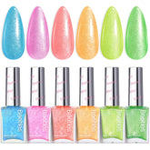 Beetles Neon Nail Polish Set neon blue bottle close-up for quick-dry manicure at events.