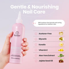Beetles Non-Acetone Nail Polish Remover with precision nozzle for controlled application.