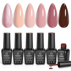 Beetles Nude Symphony kit cover shows six nude shades for versatile at-home manicures.