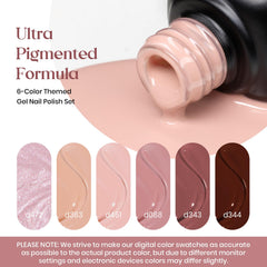 Beetles Nude Symphony nude-pink-brown nails show everyday elegance.