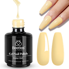 Beetles Pastel Gel Polish Lemon Chiffon swatch for bright summer nails