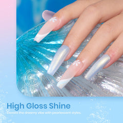 Beetles Pink Blue Chrome Gel Polish with shimmering color finish